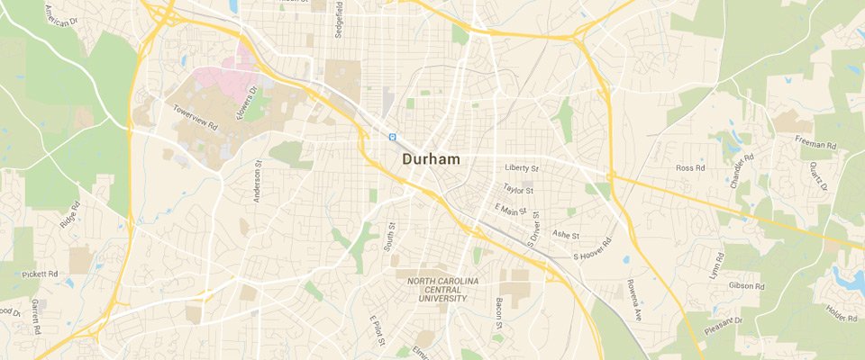 Durham Dumpster Rental Service Area Map